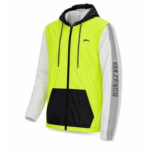 Slazenger Ultra Dry Windbreaker Jacket Mens M Neon Yellow Hooded Lightweight